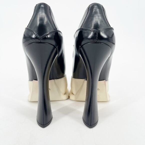 Prada Runway 2012 White & Black Rubber Cap Toe Mary Jane Platform Heels IT 36 - Picture 8 of 11
